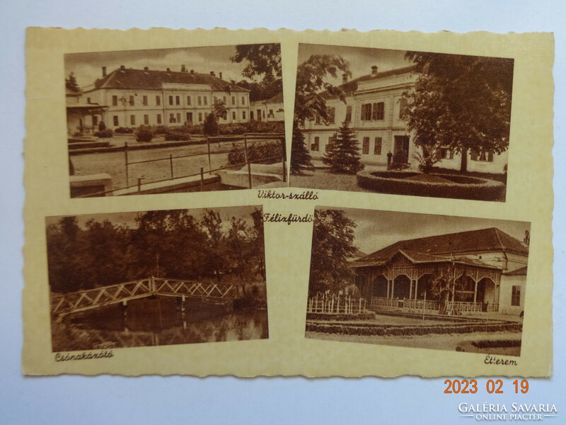 Old postcard Weinstock: semi-thermal bath (Transylvania) - viktor hostel, boating lake, restaurant