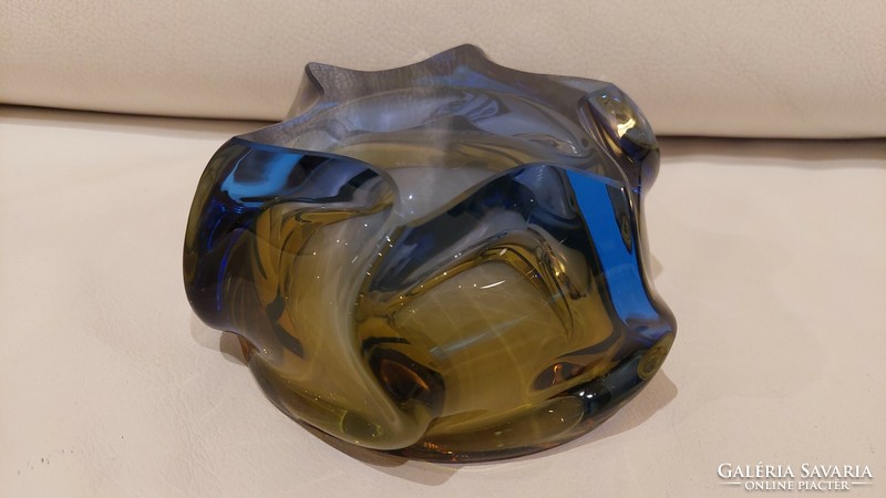 Czech colored artistic glass bowl