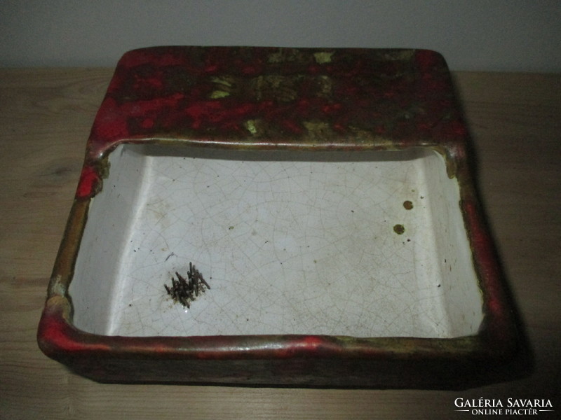Mihály Béla ceramics, ikebana bowl, flower stand