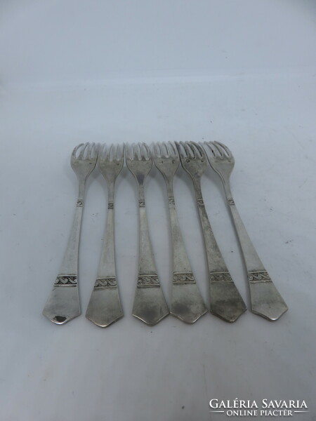 6 Alexander Sturm silver art deco forks.
