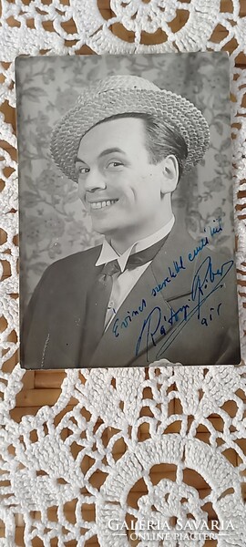 Autogram1951 Rátonyi Róbert dedikált kép fekete-fehér, Németh Marika, Fellegi Tamás dedikálásával