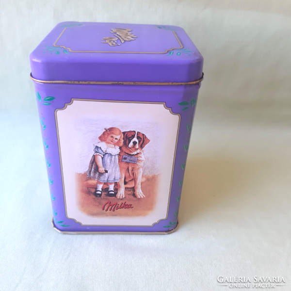 Antique, retro! Metal box with milka pictures, hinged