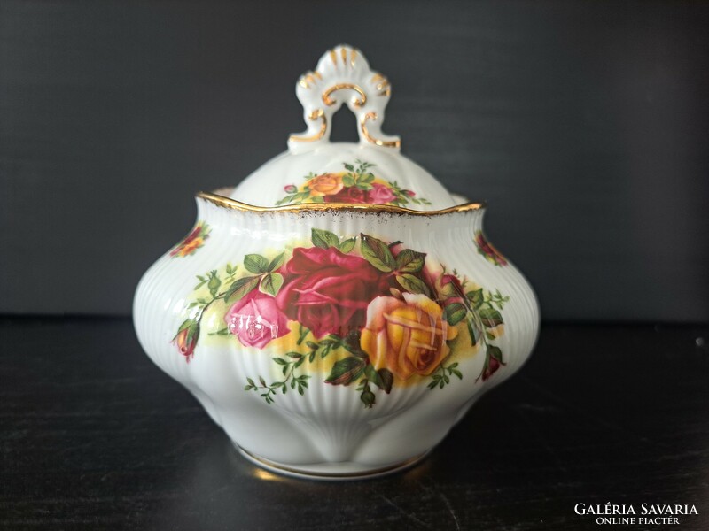 Royal albert old country roses porcelain sugar bowl with lid