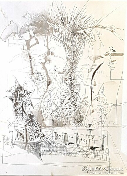 Dienes Gábor - 34 x 23 cm toll, ceruza,papír 2008, keretezve