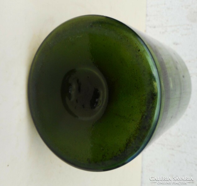 Old green huta glass, bottle (thick-walled, 2.5 liters)