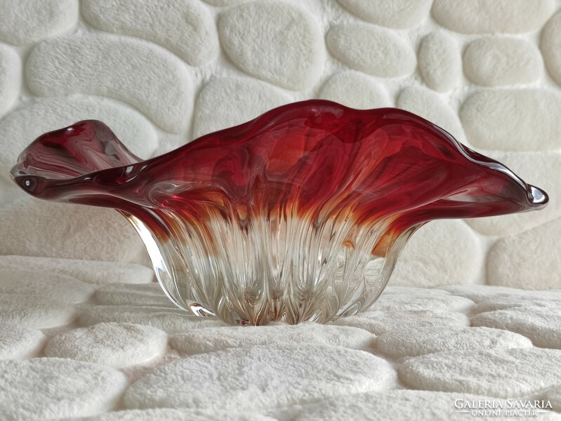 Idea applied arts shoulder. Modern red glass flower goblet offering bowl from the legacy of photographer 