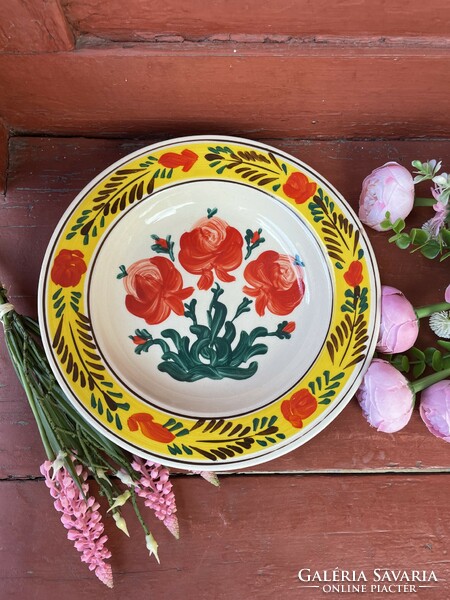 Beautiful floral 23.5 cm diameter wall plate plate nostalgia piece heirloom village