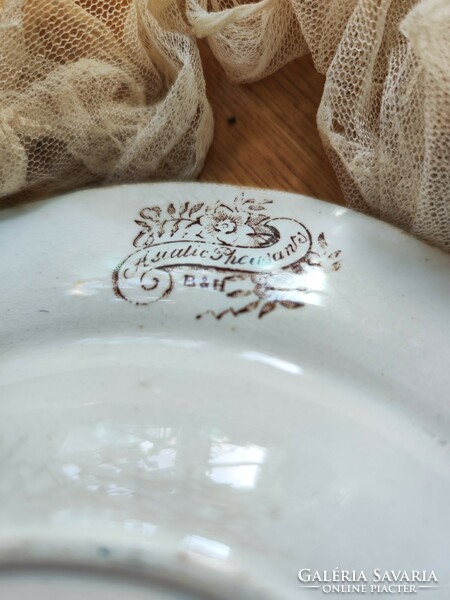 Beech&Hancock antik angol fajansz tányér, mélytányér