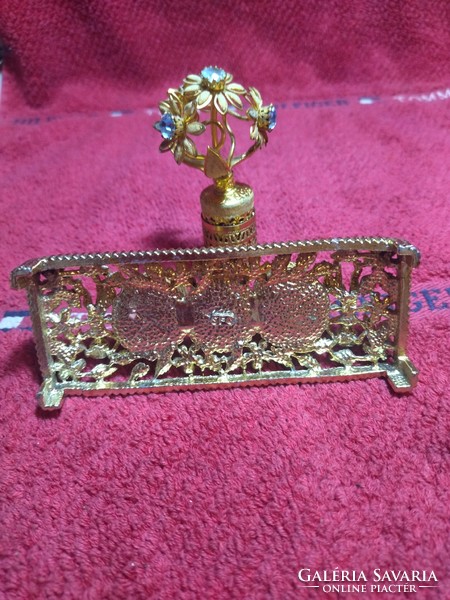 Beautiful copper pipe lipstick cologne perfume holder from the 1960s