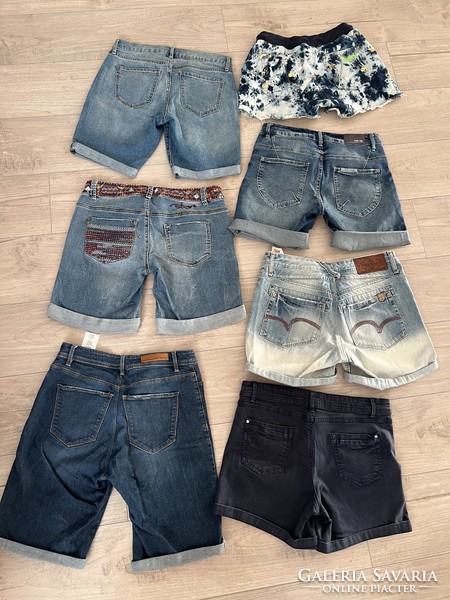 Denim shorts, bermuda shorts