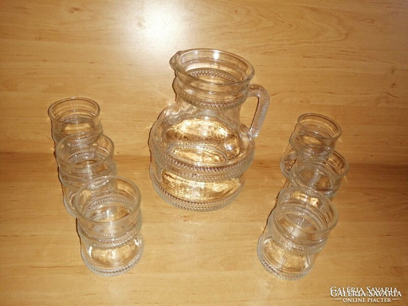 Retro glass drink set 1 jug 6 glasses (po-4)