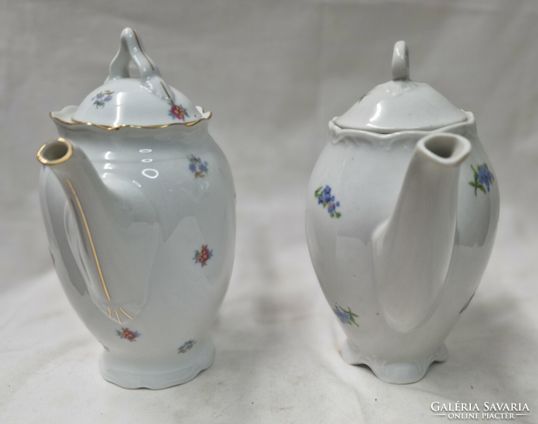 Régi apró virágmintás porcelán kávés kiöntők hibátlan állapotban 19 cm.