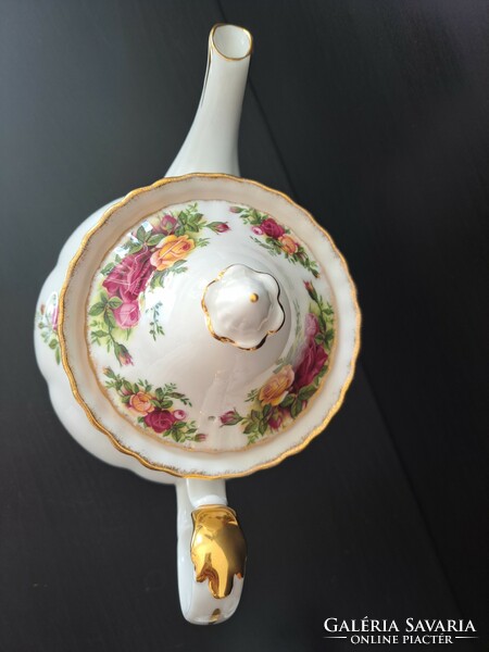 Nagyméretű angol Royal Albert Old Country Roses porcelán teáskanna