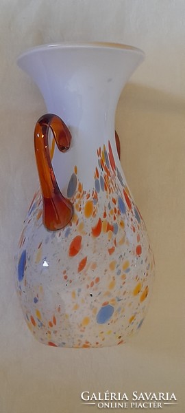 Action! Glass vase colored retro blown glass handwork 24x13cm