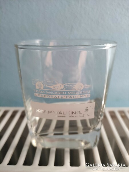 F1 mclaren mercedes car logo limited whiskey glass 2 together.T.