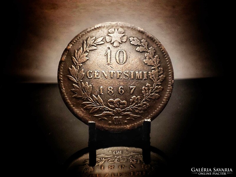 Olaszország 10 Centesimi, 1867 Verdejel .OM - Brüsszel