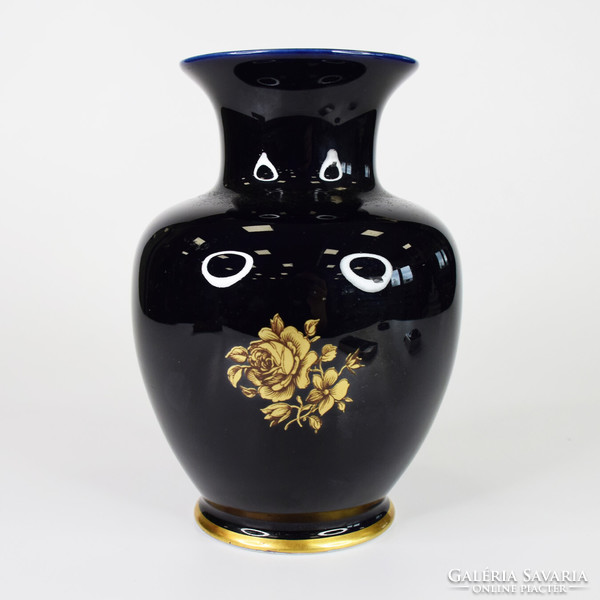 Hollóházi kobaltkék váza