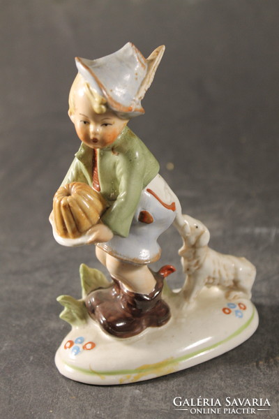 German porcelain pastry boy with dog 625