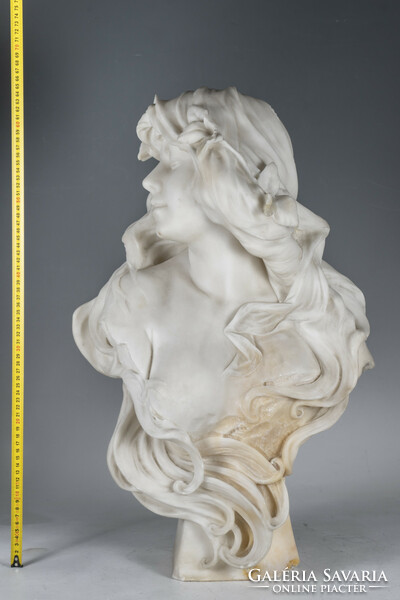 Art Nouveau marble female bust
