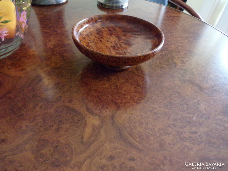 Old mahogany pedestal serving bowl