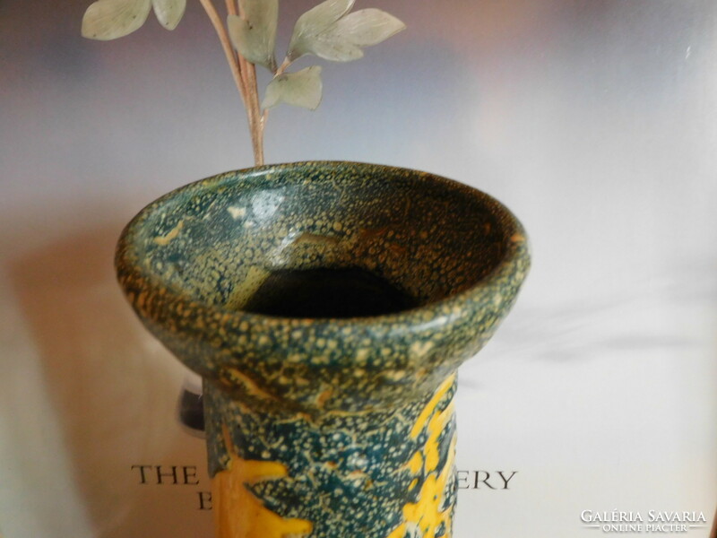 Retro kerámia váza absztrakt mintával 32.5 cm