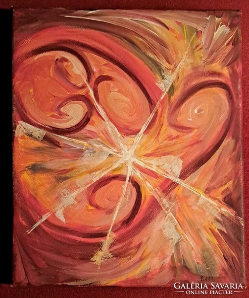 József Bartl: soul flower. Oil on canvas. Size: 30x25 cm. Without frame.