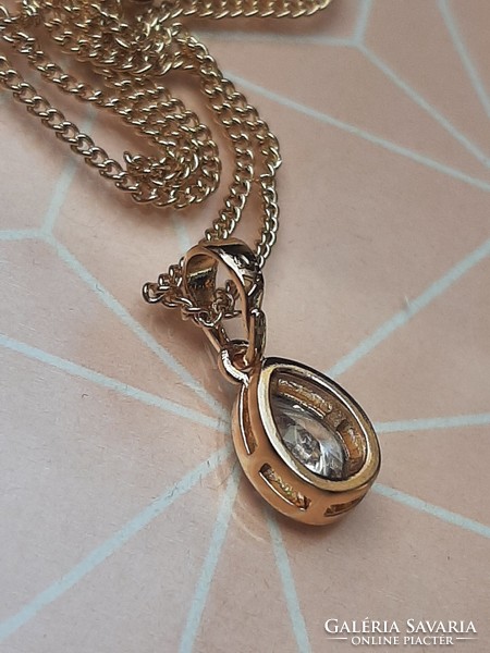 Gold-plated chain with drop pendant