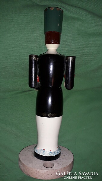 Vintage painted wooden figure hussar soldier 32 cm also with candle holder function according to pictures 1.
