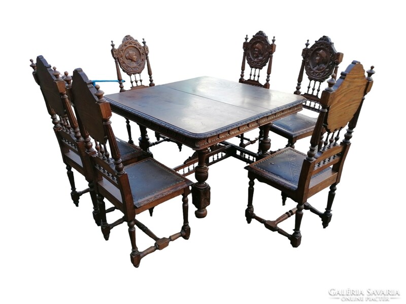 Antique Breton style dining room (table+6 chairs)