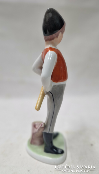 Hollóházi Favágó fiú porcelán figura hibátlan állapotban 15,5 cm