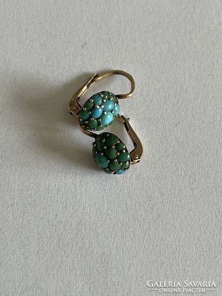 Antique gold turquoise earrings