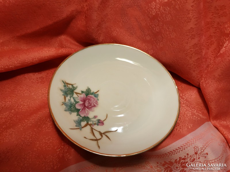Porcelain rose coffee cup with saucer
