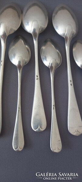 6 mocha spoons, 6 coffee spoons, a set with the same coat of arms