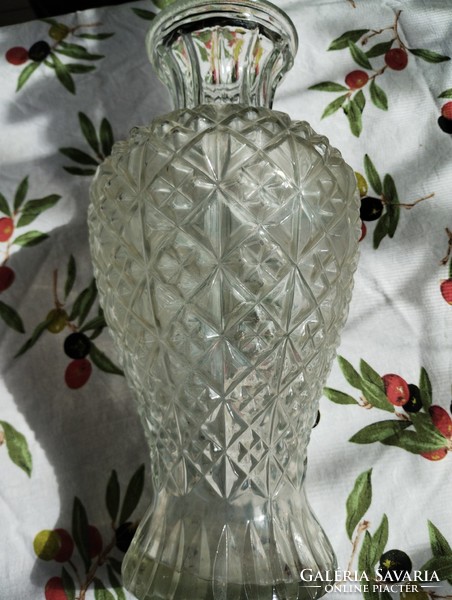 Retró öntött üveg nehéz váza