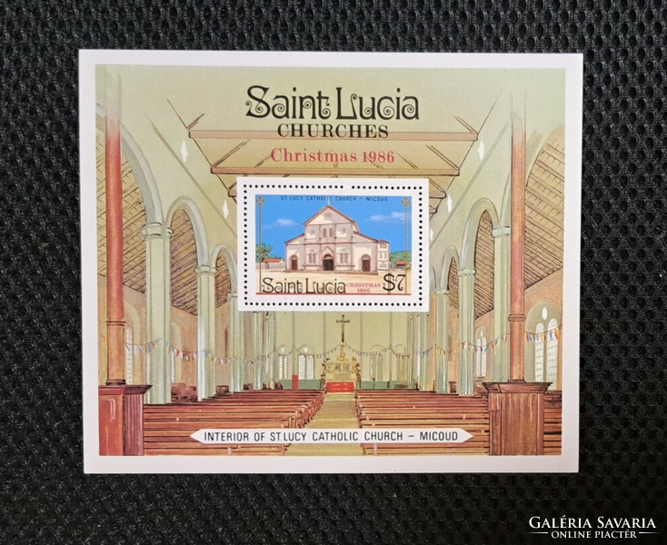 1986. St Lucia Catholic Church stamp block f/8/11