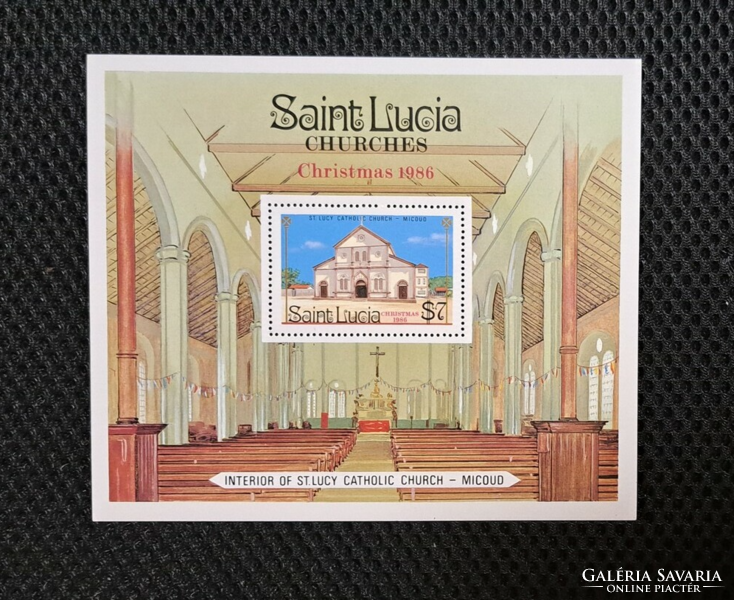 1986. St Lucia katolikus templom bélyeg blokk F/8/11