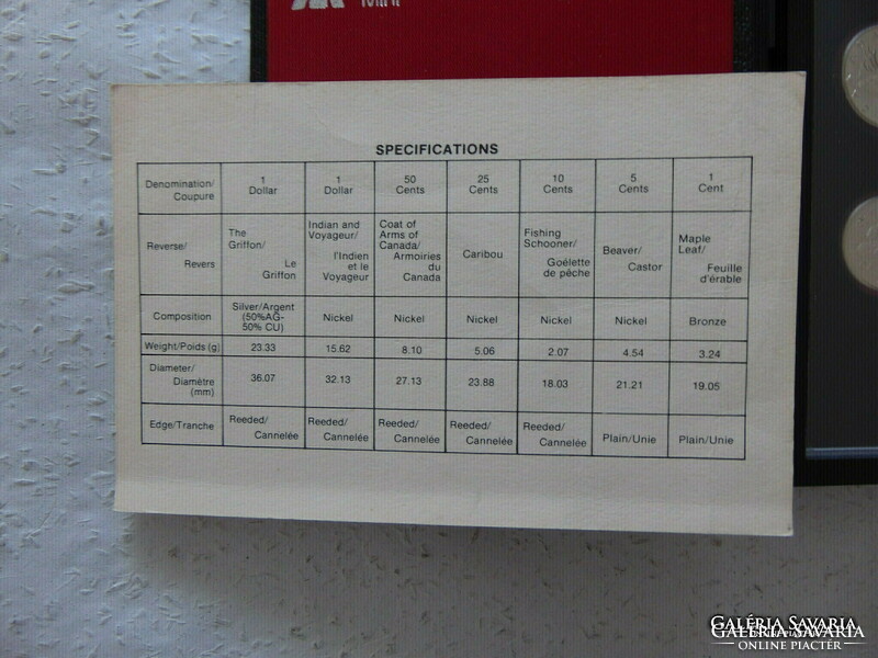 Kanada forgalmi sor 1979 PP cent - ezüst dollár  Dísztokban