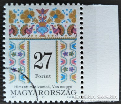 M4397sz / 1997 Hungarian folk art vi. Stamp postal clean sample stamp curved edge