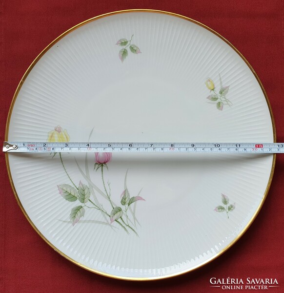 Thomas német porcelán tálaló tál kínáló tányér rózsa virág mintával nagy méretű 33cm