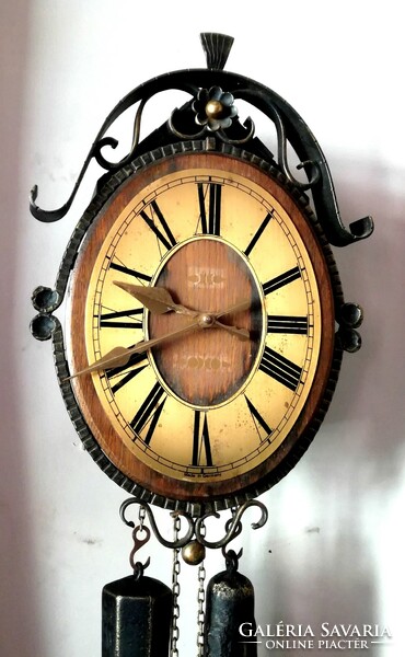 Vintage, steampunk-style 8-day wall clock