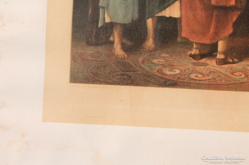 Munkácsy Mihály - Krisztus Pilátus előtt színes litográfia
