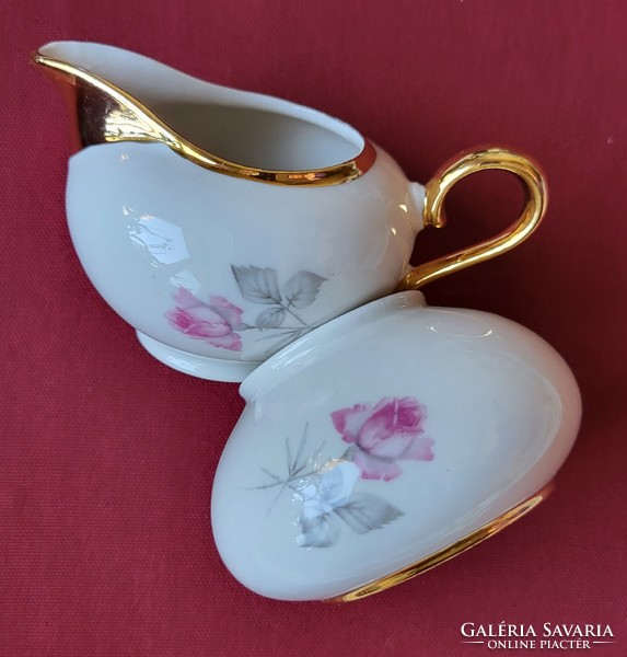 Bavaria German porcelain sugar bowl and milk creamer