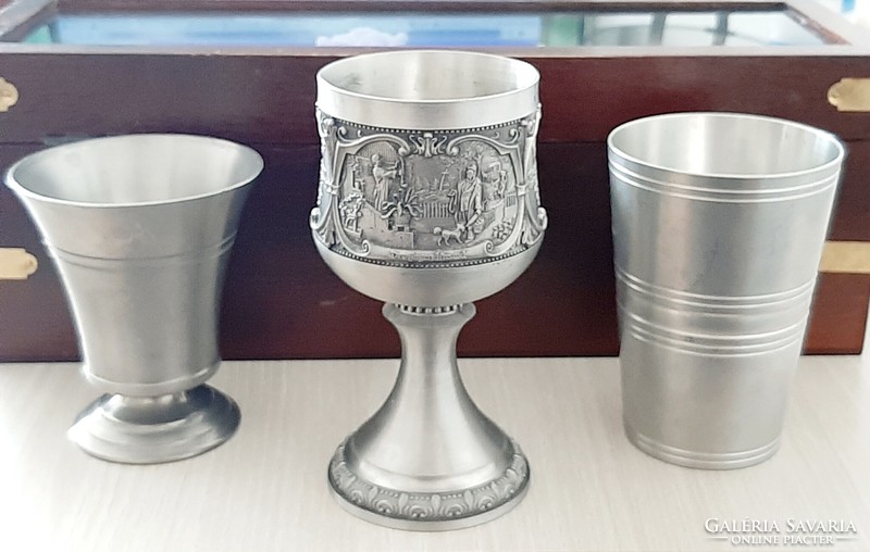 Pewter wine glasses 3 in one