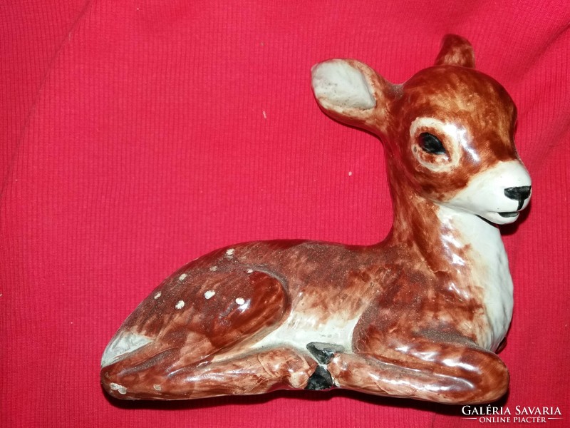 Vintage Izzépy Margit glazed ceramic reclining bambi deer figure in good condition as shown in the pictures