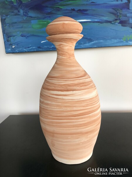 Ceramic water bottle, butelia, handmade (302)