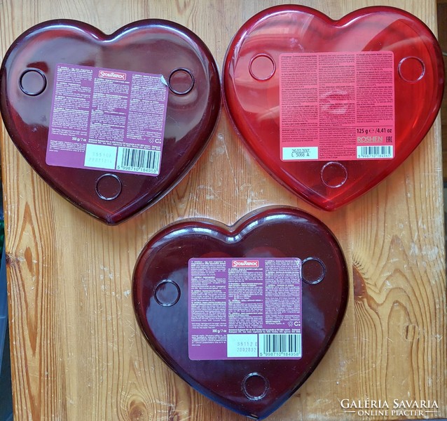 3 db régi szívalakú műanyag doboz, Amorella, Cherry Queen (Akár INGYENES szállítással!)