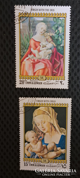 Emirate of umm al quwain 1972. Painting stamp row f/5/6