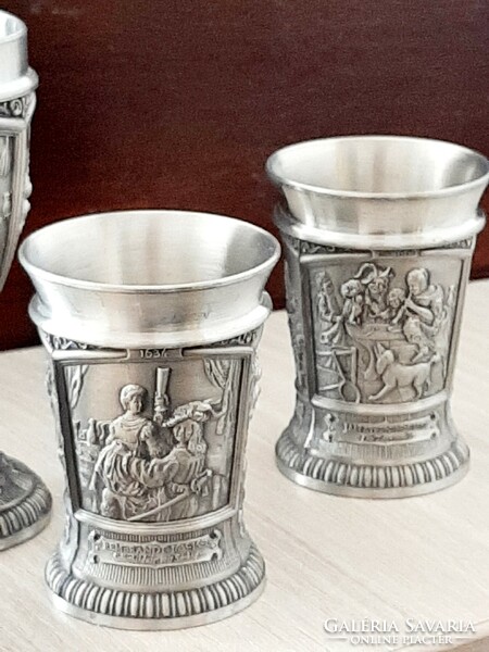 Pewter collection, flawless pieces of several scenes, 4 pieces in one