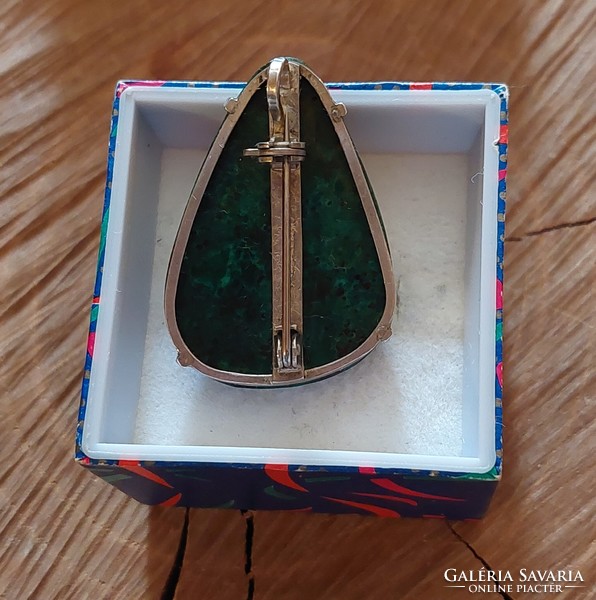 Beautiful silver pendant and brooch, pin with chrysocolla stone