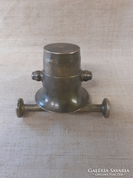 4 in old preserved condition. Brass mortar and pestle